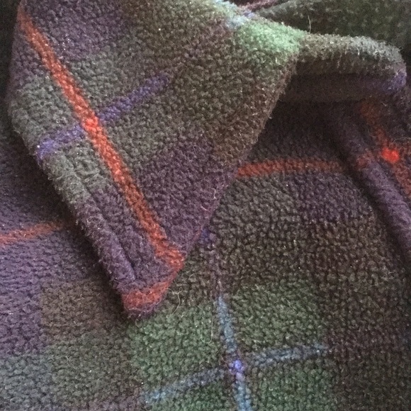 Lauren petite fleece plaid L/S Logo shirt buttoned - Picture 2 of 8